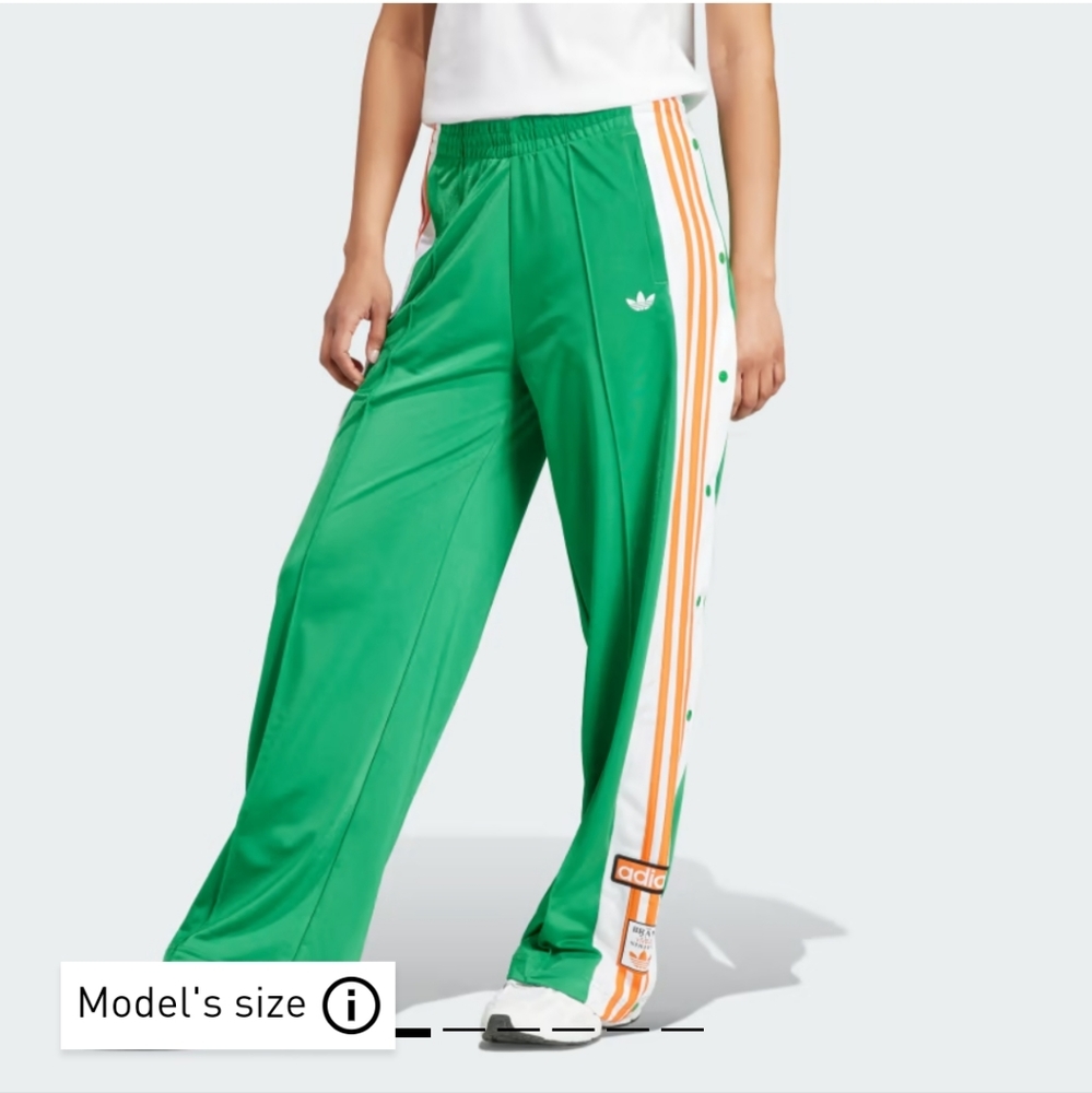 NwoT varsity-style snap-leg Adidas track pants.